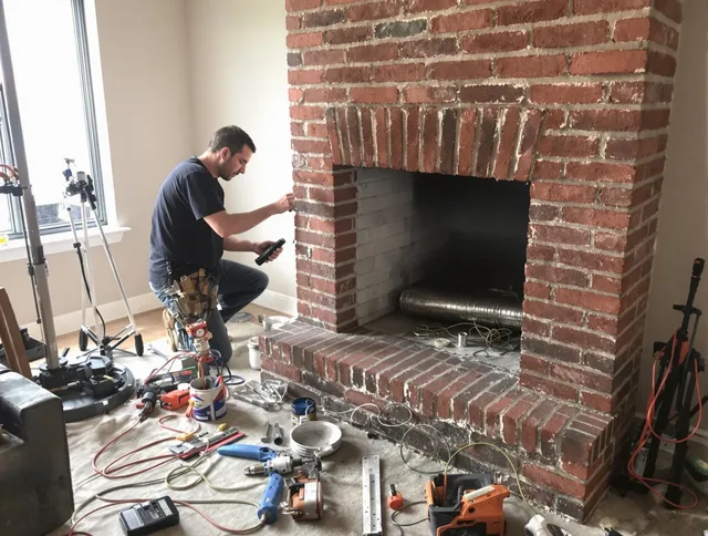 Willowick Chimney Sweep specialist finalizing chimney liner service in Willowick, OH