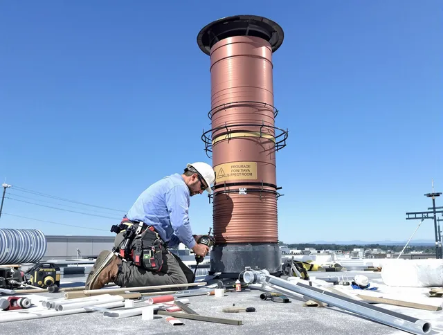 Installed chimney liner by Willowick Chimney Sweep in Willowick, OH
