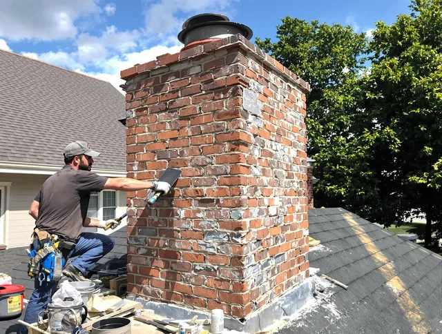 Completed chimney rebuild by Willowick Chimney Sweep in Willowick, OH