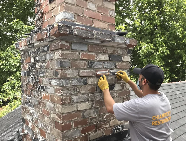 In-progress chimney restoration by Willowick Chimney Sweep in Willowick, OH