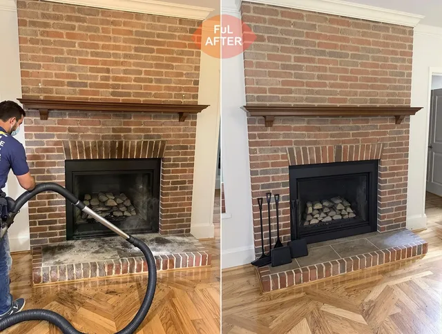 Willowick Chimney Sweep carefully sanitizing a fireplace in Willowick, OH