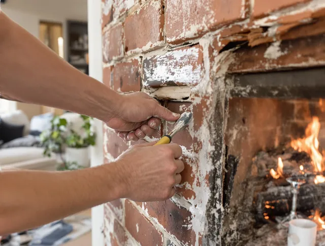 Routine fireplace repair by Willowick Chimney Sweep in Willowick, OH